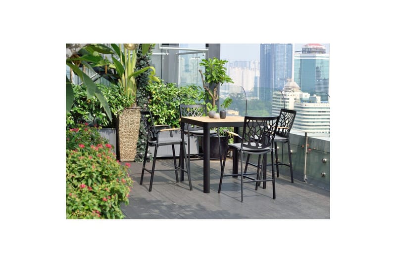 Utendørs møbelgruppe Lifestyle Garden Portals barbord 95 & 4 barstoler - Hagemøbler & utemiljø - Hagegruppe - Spisegrupper hage