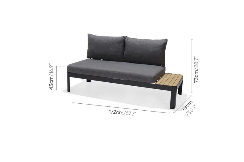 Utendørs møbelgruppe Lifestyle Garden Portals 2-seter og 3-seter modulsofa og salongbord - Hagemøbler & utemiljø - Hagegruppe - Sofagruppe utendørs