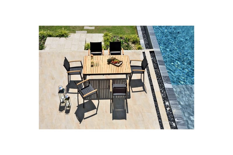 Utendørs møbelgruppe Lifestyle Garden Portals 161 cm 6 litt carver stoler - 6 litt carver stoler - Hagemøbler & utemiljø - Hagegruppe - Spisegrupper hage