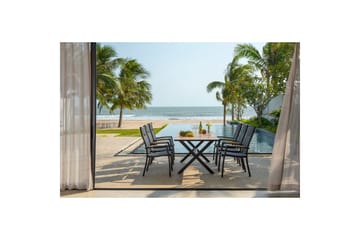 Utendørs møbelgruppe Lifestyle Garden Panama 200 cm 6 stablebar stoler - 6 stablebar stoler - Hagemøbler & utemiljø - Hagegruppe - Spisegrupper hage