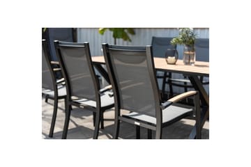 Utendørs møbelgruppe Lifestyle Garden Panama 200 cm 6 stablebar stoler + 2 posisjons stoler - 6 stablebar stoler + 2 posisjons stoler - Hagemøbler & utemiljø - Hagegruppe - Spisegrupper hage