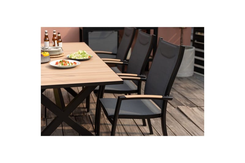 Utendørs møbelgruppe Lifestyle Garden Panama 200 cm 6 stablebar stoler - 6 stablebar stoler - Hagemøbler & utemiljø - Hagegruppe - Spisegrupper hage