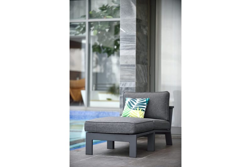 Utendørs møbelgruppe Lifestyle Garden PALAU 2x siderstol + 2x ottoman + sidebord 60 cm - Hagemøbler & utemiljø - Hagegruppe - Cafemøbler & cafesett