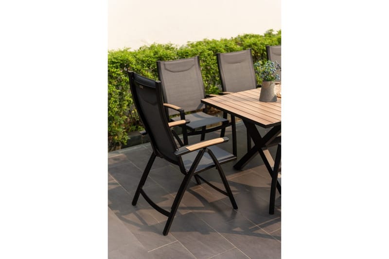 Utendørs møbelgruppe Lifestyle Garden Panama 200 cm 6 stablebar stoler + 2 posisjons stoler - 6 stablebar stoler + 2 posisjons stoler - Hagemøbler & utemiljø - Hagegruppe - Spisegrupper hage