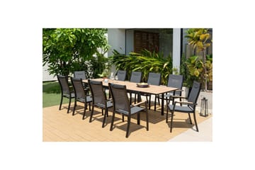 Utendørs møbelgruppe Lifestyle Garden Panama 210-300 cm 10 stabelbar lenestol - 10 stabelbar lenestol - Hagemøbler & utemiljø - Hagegruppe - Spisegrupper hage