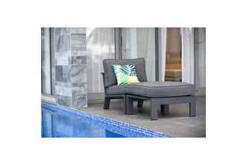 Utendørs møbelgruppe Lifestyle Garden PALAU 2x siderstol + 2x ottoman + sidebord 60 cm - Hagemøbler & utemiljø - Hagegruppe - Cafemøbler & cafesett