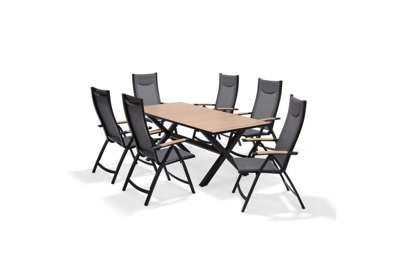 Utendørs møbelgruppe Lifestyle Garden Panama 200 cm 6 posisjons stoler, 6 posisjons stoler