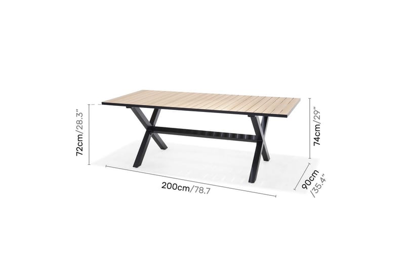 Utendørs møbelgruppe Lifestyle Garden Panama 200 cm 8 posisjonslenestol - 8 posisjonslenestol - Hagemøbler & utemiljø - Hagegruppe - Spisegrupper hage