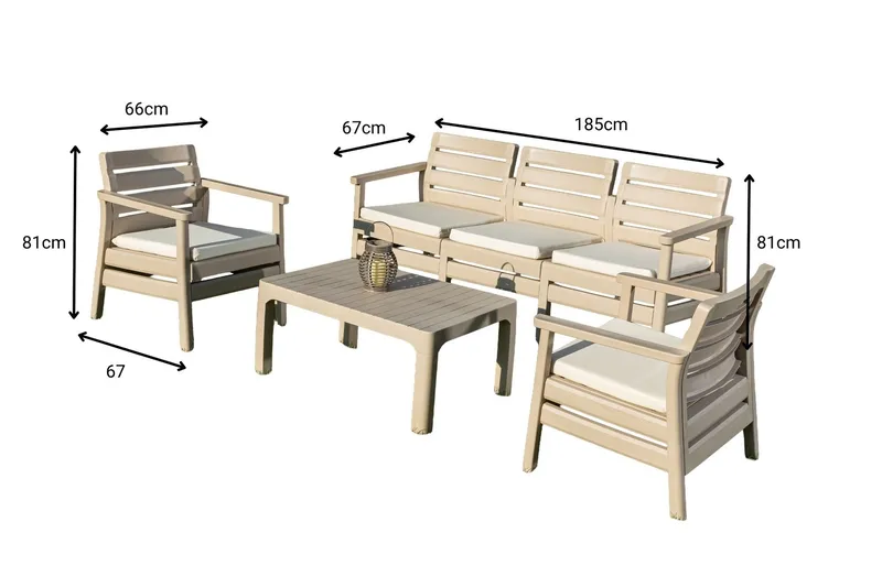 Vomira Loungegruppe utendørs - Desert Beige - Hagemøbler & utemiljø - Hagegruppe - Sofagruppe utendørs