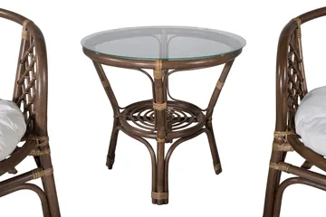 Wera Balkonggruppe 2-seter - Brun/Hvit - Hagemøbler & utemiljø - Hagegruppe - Cafemøbler & cafesett