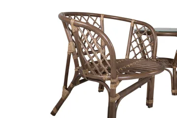 Wera Balkonggruppe 2-seter - Brun/Hvit - Hagemøbler & utemiljø - Hagegruppe - Cafemøbler & cafesett