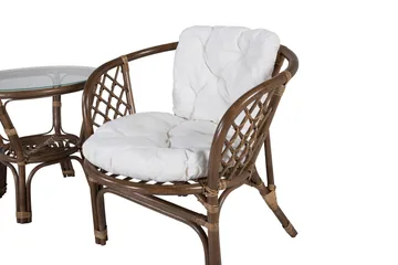 Wera Balkonggruppe 2-seter - Brun/Hvit - Hagemøbler & utemiljø - Hagegruppe - Cafemøbler & cafesett