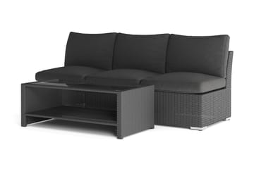 Wisconsin Loungegruppe Utendørs 3-seter med Bord Kunstrotting - Svart - Hagemøbler & utemiljø - Loungemøbler - Loungegrupper