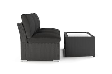 Wisconsin Loungegruppe Utendørs 3-seter med Bord Kunstrotting - Svart - Hagemøbler & utemiljø - Loungemøbler - Loungegrupper
