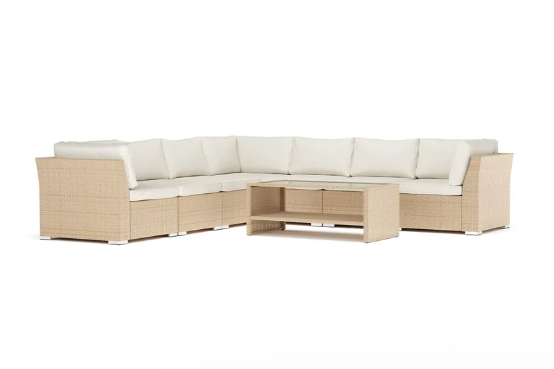 Wisconsin utendørs hjørnesofa 7-seter vendbar, Beige