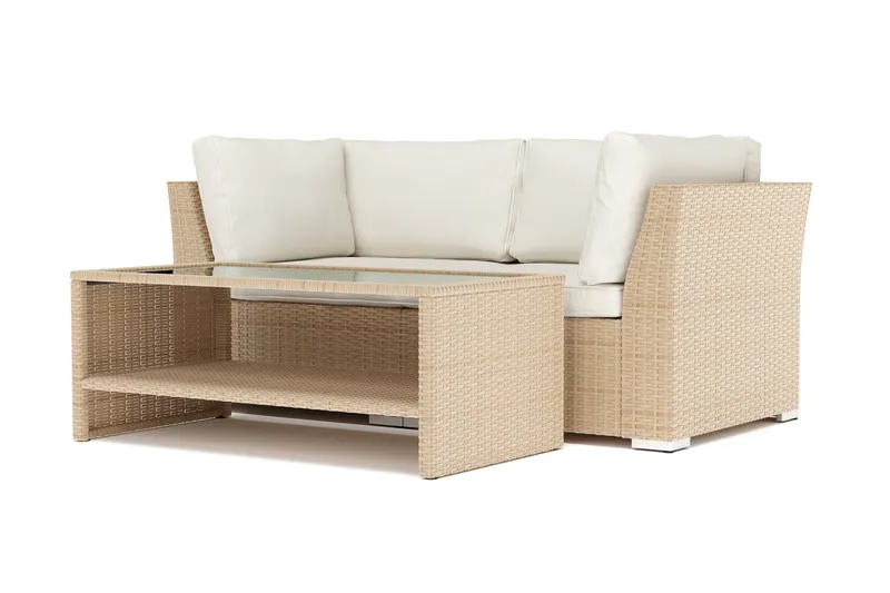 Wisconsin utendørs rett 2-seters sofa, Beige