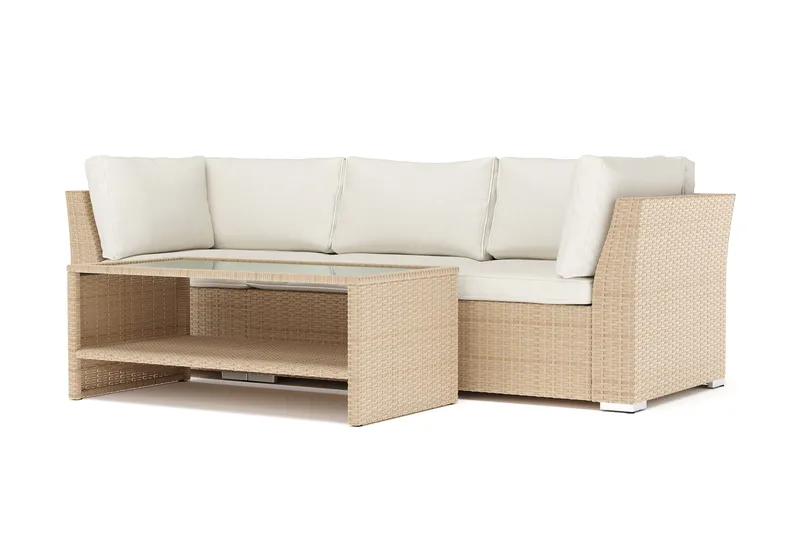 Wisconsin utendørs rett 3-seters sofa, Beige