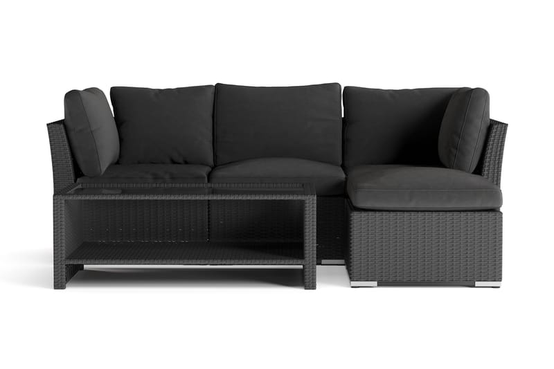 Wisconsin Premium Loungegruppe Utendørs – Sofagruppe til Uteplassen i Kunstrotting - Svart - Hagemøbler & utemiljø - Loungemøbler - Loungegrupper