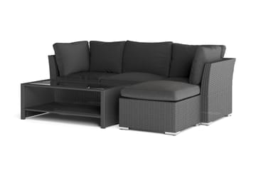 Wisconsin Premium Loungegruppe Utendørs – Sofagruppe til Uteplassen i Kunstrotting - Svart - Hagemøbler & utemiljø - Loungemøbler - Loungegrupper