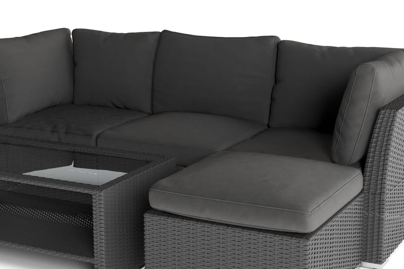 Wisconsin Premium Loungegruppe Utendørs – Sofagruppe til Uteplassen i Kunstrotting - Svart - Hagemøbler & utemiljø - Loungemøbler - Loungegrupper