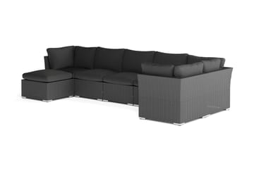 Wisconsin Premium Loungegruppe Utendørs – 8-seters Lounge i Kunstrotting - Svart - Hagemøbler & utemiljø - Loungemøbler - Loungegrupper
