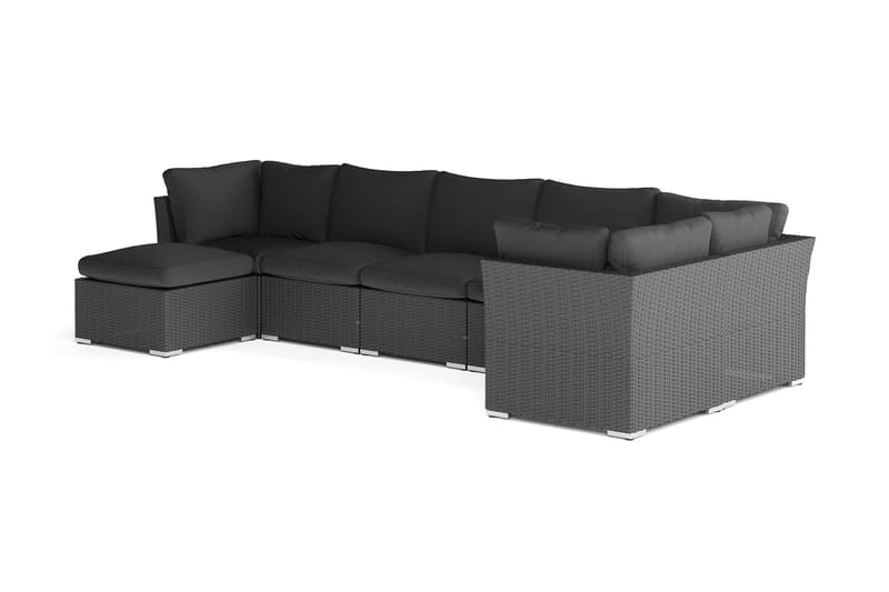 Wisconsin Premium Loungegruppe Utendørs – 8-seters Lounge i Kunstrotting - Svart - Hagemøbler & utemiljø - Loungemøbler - Loungegrupper