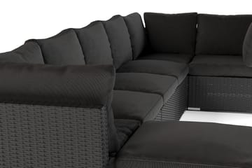 Wisconsin Premium Loungegruppe Utendørs – 8-seters Lounge i Kunstrotting - Svart - Hagemøbler & utemiljø - Loungemøbler - Loungegrupper