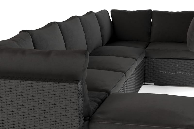 Wisconsin Premium Loungegruppe Utendørs – 8-seters Lounge i Kunstrotting - Svart - Hagemøbler & utemiljø - Loungemøbler - Loungegrupper