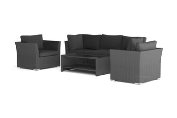 Wisconsin Premium Loungegruppe Utendørs 5-seter Kunstrotting - Svart - Hagemøbler & utemiljø - Loungemøbler - Loungegrupper