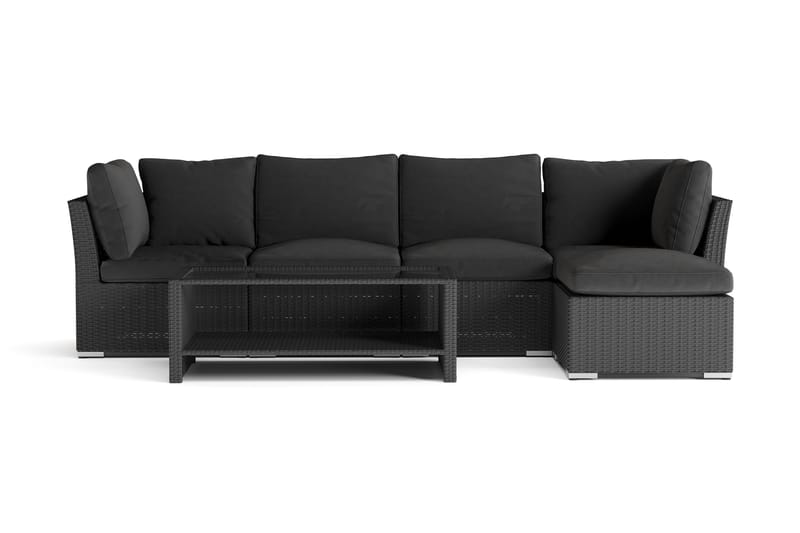 Wisconsin Premium Loungegruppe Utendørs – Sofagruppe til Uteplassen i Kunstrotting - Svart - Hagemøbler & utemiljø - Loungemøbler - Loungegrupper