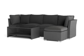 Wisconsin Premium Loungegruppe Utendørs – Sofagruppe til Uteplassen i Kunstrotting - Svart - Hagemøbler & utemiljø - Loungemøbler - Loungegrupper