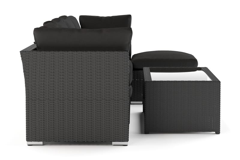 Wisconsin Premium Loungegruppe Utendørs – Sofagruppe til Uteplassen i Kunstrotting - Svart - Hagemøbler & utemiljø - Loungemøbler - Loungegrupper