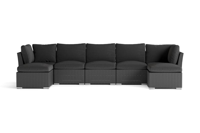 Wisconsin Premium Stor Loungegruppe Utendørs Kunstrotting - Svart - Hagemøbler & utemiljø - Loungemøbler - Loungegrupper