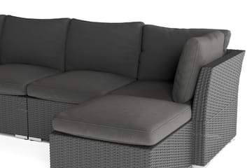 Wisconsin Premium Stor Loungegruppe Utendørs Kunstrotting - Svart - Hagemøbler & utemiljø - Loungemøbler - Loungegrupper