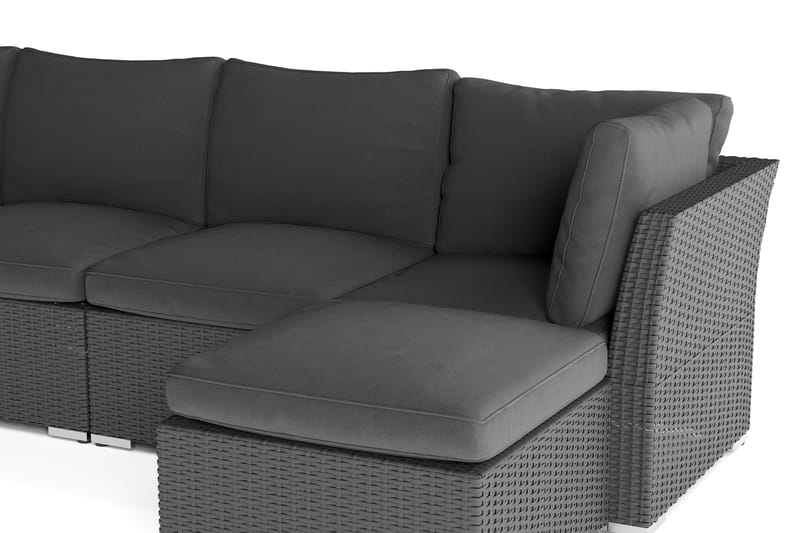 Wisconsin Premium Stor Loungegruppe Utendørs Kunstrotting - Svart - Hagemøbler & utemiljø - Loungemøbler - Loungegrupper