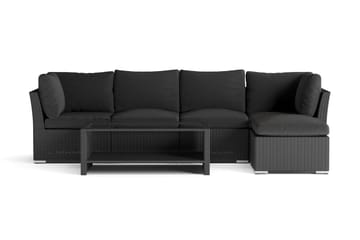 Wisconsin Premium Loungegruppe Utendørs – Sofagruppe til Uteplassen i Kunstrotting - Svart - Hagemøbler & utemiljø - Loungemøbler - Loungegrupper