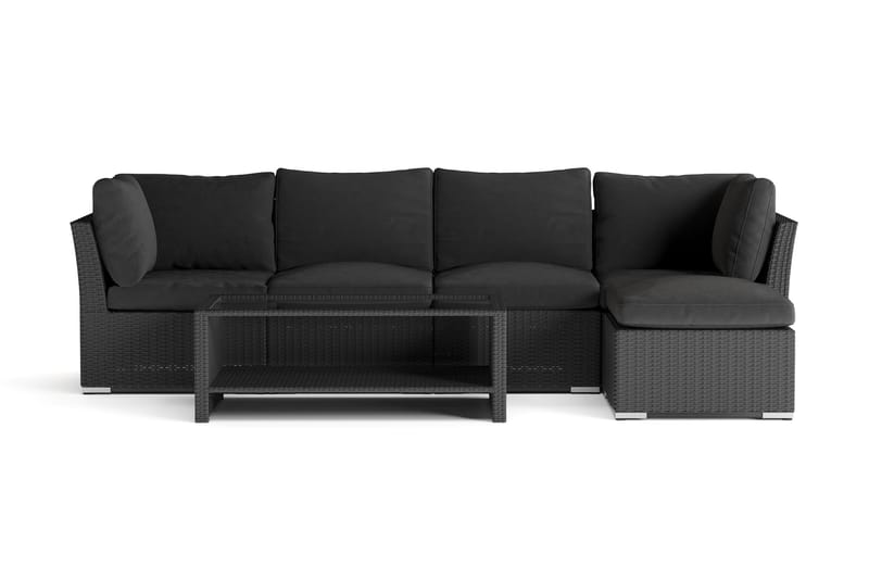Wisconsin Premium Loungegruppe Utendørs – Sofagruppe til Uteplassen i Kunstrotting - Svart - Hagemøbler & utemiljø - Loungemøbler - Loungegrupper