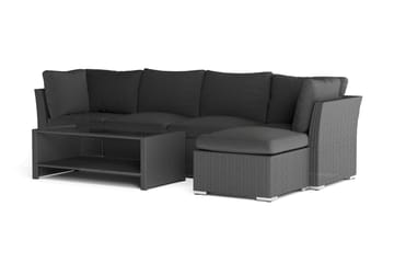 Wisconsin Premium Loungegruppe Utendørs – Sofagruppe til Uteplassen i Kunstrotting - Svart - Hagemøbler & utemiljø - Loungemøbler - Loungegrupper