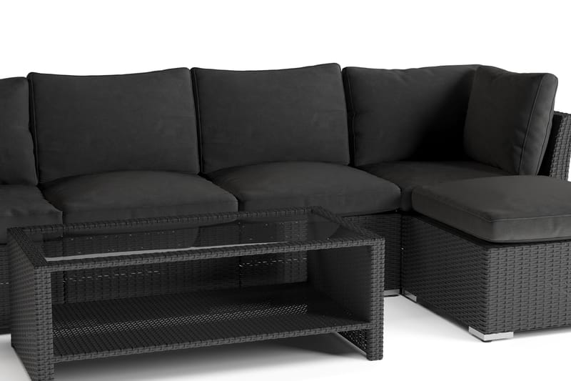Wisconsin Premium Loungegruppe Utendørs – Sofagruppe til Uteplassen i Kunstrotting - Svart - Hagemøbler & utemiljø - Loungemøbler - Loungegrupper