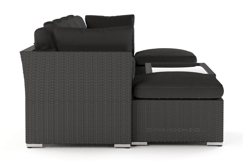 Wisconsin Premium Loungegruppe Utendørs 7-seter Kunstrotting - Svart - Hagemøbler & utemilj�ø - Loungemøbler - Loungegrupper