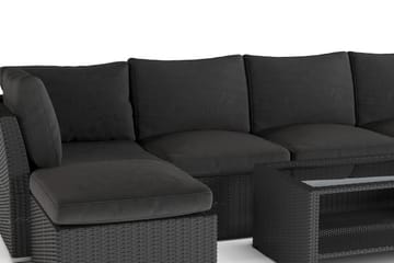 Wisconsin Premium Loungegruppe Utendørs 7-seter Kunstrotting - Svart - Hagemøbler & utemiljø - Loungemøbler - Loungegrupper