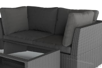 Wisconsin Premium Loungegruppe Utendørs med Armlener 2-seter Kunstrotting - Svart - Hagemøbler & utemiljø - Loungemøbler - Loungegrupper