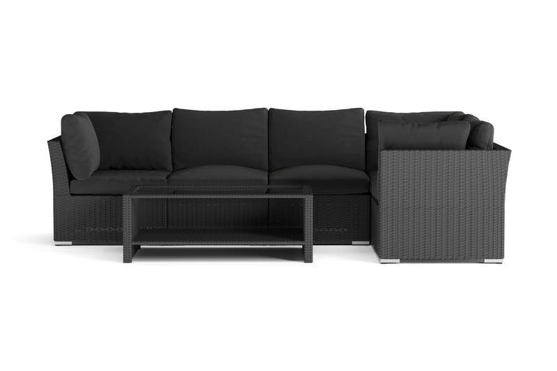 Wisconsin Premium Loungegruppe Utendørs – Sofagruppe til Uteplassen i Kunstrotting - Svart - Hagemøbler & utemiljø - Loungemøbler - Loungegrupper