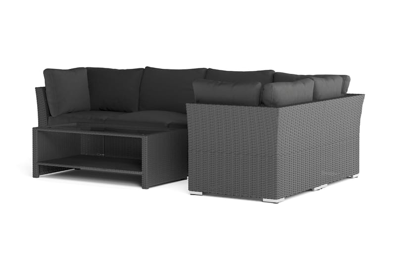 Wisconsin Premium Loungegruppe Utendørs – Sofagruppe til Uteplassen i Kunstrotting - Svart - Hagemøbler & utemiljø - Loungemøbler - Loungegrupper