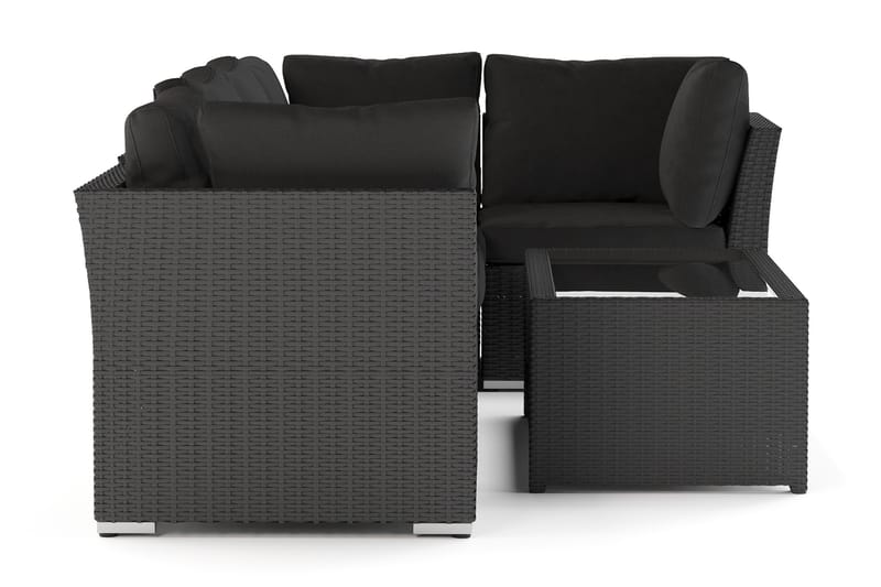 Wisconsin Premium Loungegruppe Utendørs – Sofagruppe til Uteplassen i Kunstrotting - Svart - Hagemøbler & utemiljø - Loungemøbler - Loungegrupper