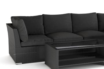 Wisconsin Premium Loungegruppe Utendørs – Sofagruppe til Uteplassen i Kunstrotting - Svart - Hagemøbler & utemiljø - Loungemøbler - Loungegrupper