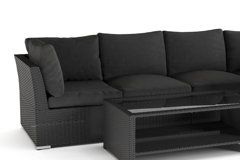Wisconsin Premium Loungegruppe Utendørs – Sofagruppe til Uteplassen i Kunstrotting - Svart - Hagemøbler & utemiljø - Loungemøbler - Loungegrupper