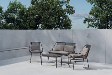 Zakynthos sofagruppe 2-seters sofa + 2 lenestoler med bord utendørs - Brun - Hagemøbler & utemiljø - Hagegruppe - Sofagruppe utendørs