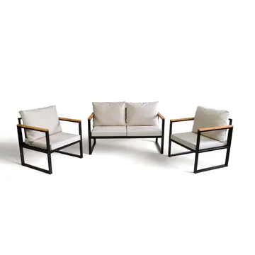 Zevric 4-seters Sofagruppe Utendørs - Beige - Hagemøbler & utemiljø - Hagegruppe - Sofagruppe utendørs