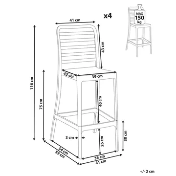 Barstol Seceda 4-pakning - Hagemøbler & utemiljø - Stoler & Lenestoler - Barstoler utendørs